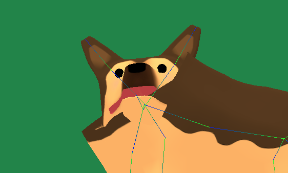 the dog's head moves into the body, making it look like it has no neck